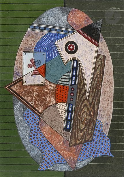Georges TERZIAN (né en 1939)
Médaillon, 2003
Huile sur toile.
Signée en haut à droite.
Signée, datée et titrée au dos.
92 x 65 cm