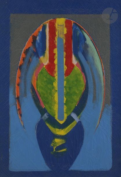 Claude BELLEGARDE (né en 1927)
Le Vorace, 1970
Huile sur toile.
Signée en bas à droite.
Signée, datée et titrée au dos.
(Craquelures).
73 x 50 cm