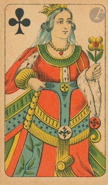 Jeu au portrait « de Liège » en pied : anon., Turnhout, début XXe ; 31/32 cartes (mq 9C), sans index ; cartes un peu ternies sinon BE. + Portrait anglais « Belgian Make » : anon., Turnhout, c.1890 ; 52/52 cartes ; coins carrés ; env. rose ill. d’un highlander écossais. TBE. 