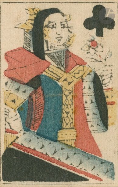 Portrait de Guyenne : Lombrail, Agen, fin XVIIIe s. ; 11 fig. (mq VP) ; gravure sur bois et couleurs aux pochoirs ; annotations au dos (bons pour pain 1790). BE. 