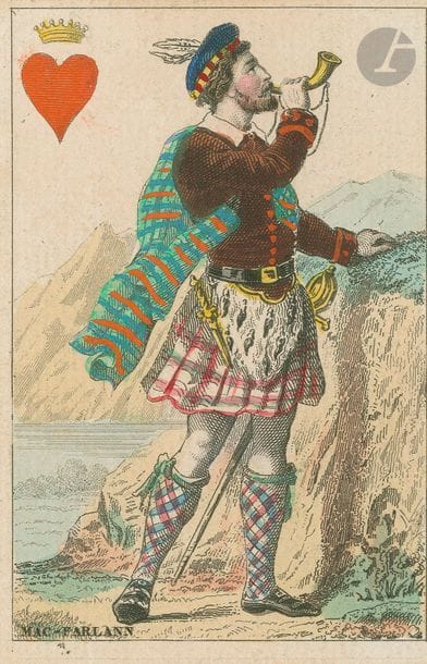 Cartes parisiennes, Costumes historiques anglais, O. Gibert, 1856 ; 52/52 cartes; dos bleu uni glacé. TBE. 