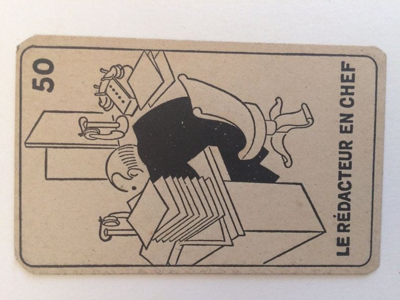 Jeu du Petit Parisien, années 1930 ; 19 cartes en noir. BE. + Jeu Phoscao « Défense passive » : jeu éduc. avec explications sur les cartes, 1940/45 ; 48/48 cartes, coins carrés. BE. + Jeu des Mariages « Mots historiques » : Catel et Farcy, dessin Deparday, c.1960 ; 30/30 cartes + carte Turenne + carte titre. TBE. 