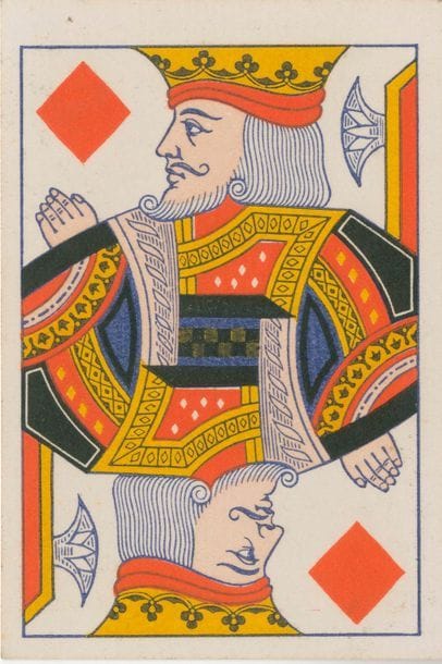 Portrait anglais, De La Rue & Co, Londres, av.1862 ; 52/52 cartes ; chromolithographie, coins carrés ; AP Duty Three Pence ; dos motif « persan » ; TBE. + Portrait anglais en 4 couleurs : Forcolar, Inc., New York, c.1950 ; cop. 1945, 1947 W.W. Artzt 52/52 cartes + joker + carte titre. BE. 