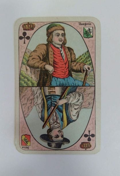 Album suisse N° 90 : C.L. Wüst, c.1875 ; 52/52 cartes ; étui (scotché…) ; coins dorés. TBE. 