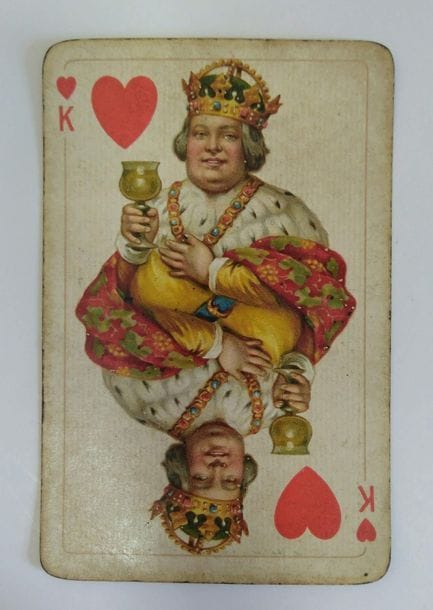 Prinzkarte No 402 : B. Dondorf, c.1910 ; 52/52 cartes + joker ; timbre Deutsches Reich 15 Pf. Sur AC. Cartes un peu usées. 