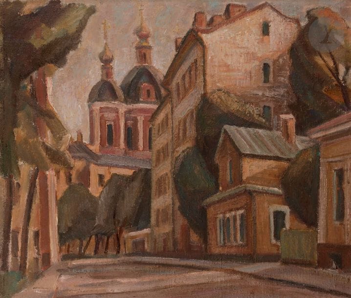 Marat Kharitonovitch BASKAEV (né en 1931)
Moscou, 1984
Huile sur toile marouflée sur panneau.
Signée, titrée et datée au dos.
71 x 83 cm

Марат Харитонович БАСКАЕВ (род. в 1931 г.)
Замоскворечье. 1984
Холст, наклеенный на доску, масло.
На обороте подпись, название и дата.
71 х 83 см