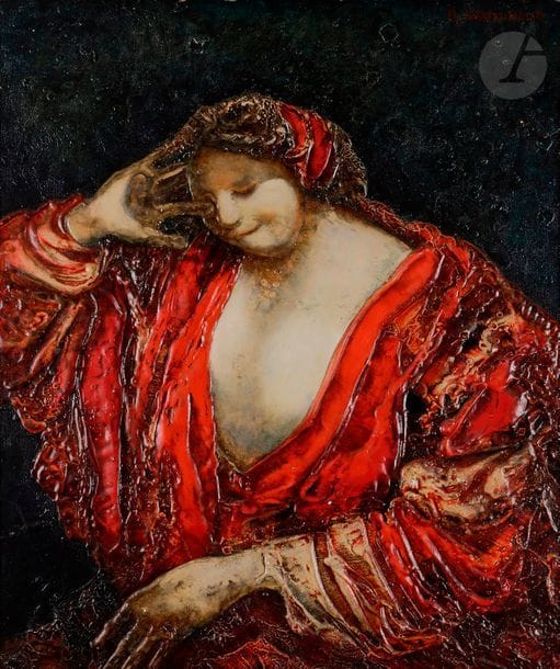 Viatcheslav Savvitch MIKHAILOV (né en 1945)
Portrait (faux Rembrandt), 1990
Huile sur carton
Signée en bas à droite et contresignée, datée et titrée au dos.
95 x 80 cm

Вячеслав Саввич МИХАЙЛОВ (род. в 1945 г.)
Портрет (фальшивый Рембрандт). 1990
Картон, масло.
Подпись внизу справа. На обороте вторичная подпись, название и дата.
95 х 80 см