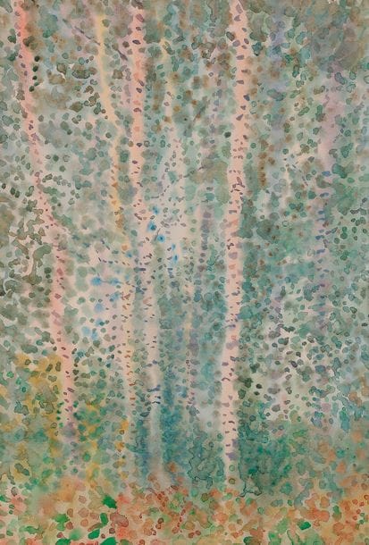 Boris Petrovitch SVECHNIKOV (1927-1998)
Futaie de bouleaux en automne, 1987
Aquarelle sur papier.
Signée et datée en bas à droite.
60 x 40,2 cm

Борис Петрович СВЕШНИКОВ (1927 - 1998)
Березовая роща осенью. 1987
Бумага, акварель.
Подпись и дата внизу справа.
28 х 18,4 см