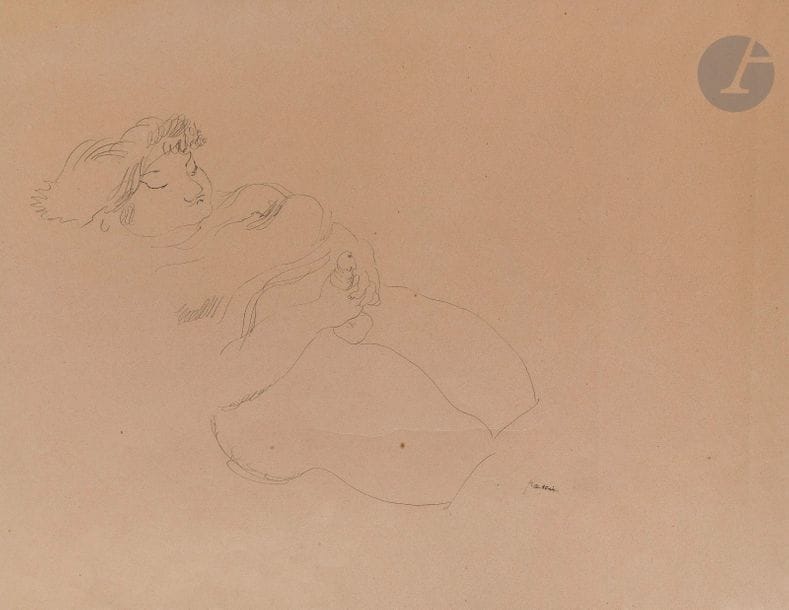 PASCIN (Jules).
Chez les amazones.
Paris, 1928. — Grand dessin original érotique, pointe, papier carbone sur papier, griffe et cachet d’atelier en bas à droite, 475 x 620. Encadré.

Hemin, Krohg, Perls, Rambert, Pacsin, Catalogue raisonné, IV, n° 1320.