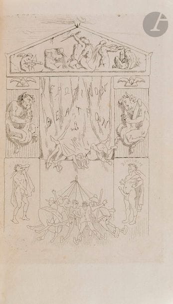 [THÉÂTRE].
Le Théâtre érotique de la rue de la santé suivi de la grande symphonie des punaises.
Partout et nulle part [Bruxelles : Poulet-Malassis], L’an de joie 1864. — 2 volumes in-8, 187 x 115 : frontispice, (2 ff.), 143 pp. ; frontispice, (2 ff.), 135 pp. Demi-maroquin bleu nuit, dos à nerfs, tête dorée, non rogné (reliure du début du XXe siècle).

Dutel, 1054.
Édition originale rare, tirée à 140 exemplaires, publiée à Bruxelles par Poulet-Malassis. Elle est illustrée de 2 frontispices tirés sur chine, dessinés et gravés par Félicien Rops, qualifiés respectivement de « priapique » et « merdifique. »
Les pièces que contient de recueil sont les suivantes, présentées sans nom d’auteur : La Grisette et l’étudiant, pièce en un acte. Par l’auteur des Bas-fonds de la Société [Henri Monnier], Le Dernier jour d’un condamné, drame philosophique en trois actes par le vicaire de Wakefield (de l’Odéon) [Tisserand], Les Jeux de l’amour et du bazar, comédie de mœurs en un acte par L’auteur de la Physiologie du Coiffeur [Lemercier de Neuville], Un caprice par l’auteur des Tourniquets [Lemercier de Neuville], Scapin maquereau, comédie en deux actes et en vers par L’auteur des Autres malsains (Albert Glatigny), Signe d’argent, vaudeville en trois actes par l’un des deux notaires de Vade En collaboration avec Fourniquet (Rolland et J. Duboys), La Grande symphonie des punaises paroles du docteur Querard (de Chartres) en collaboration avec le géant (du Boulevard des Capucines), musique du jettatore (du Passage Choiseul) (Nadar et Charles Bataille).
« À l’exception de la dernière, toutes les pièces rassemblées dans ces deux volumes avaient été représentées en privé, au cours de l’année 1862, dans un local situé aux Batignolles, rue de la Santé (appelée plus tard rue de Saussure) » (Dutel). Il s’agissait de pièces pornographiques pour marionettes et le théâtre dans lequel elles étaient représentées s’appelait l’Erotikon Theatron. Les spectateurs étaient invités.