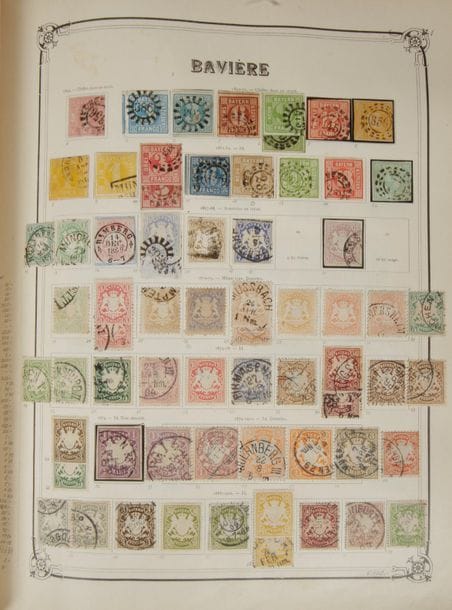Deux albums Europe (Est et Ouest) dont Allemagne (anciens états), Belgique, Espagne, Grèce, Italie, Pays-Bas, Portugal, Russie, Suisse, Scandinavie et Colonies françaises dont types Groupes, Variétés, période antérieure à 1930 principalement.

Neufs et oblitérés (Quelques lettres).