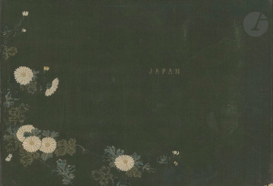 KAZUMASA, OGAWA 
Sights and scenes in Fair Japan. 
Imperial Government Railways, Tokyo, c. 1910. 
Grand in-4 oblong (26 x 38 cm). Édition originale. Album avec reliure tissée en soie (usures et déchirures) composée de 
50 épreuves chromophotographiques. 
Page de titre et légendes imprimées en anglais. Usures. 