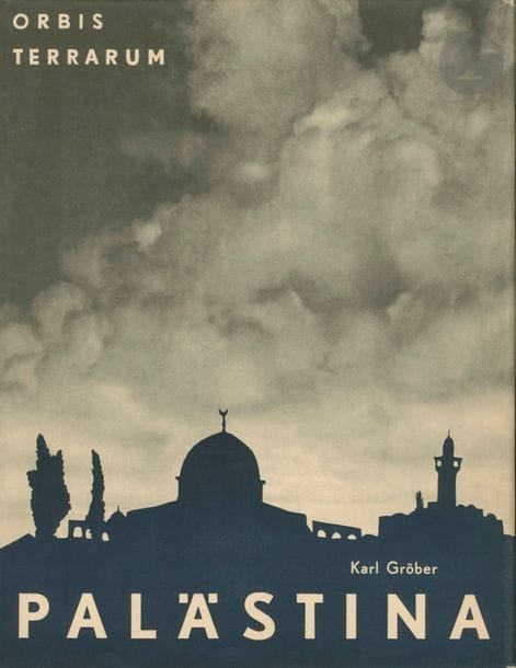 LEHNERT, RUDOLF FRANZ (1878-1948)
LANDROCK, ERNEST HEINRICH (1878-1966)
Palästina. Arabien und Syrien.
Baukunst. Landschaft. Volksleben.
Atlantis Verlag, Berlin/Zürich, 1925.
In-4 (30 x 24 cm). Édition originale. Texte en allemand de Karl Gröber. 16 pages de texte, une carte, suivies de 304 planches photographiques imprimées en héliogravure, légendées dans cinq langues. 50 photographies par Lehnert & Landrock. Reliure orange d’éditeur avec titre doré sous jaquette illustrée en très bel état et étui conservé.
