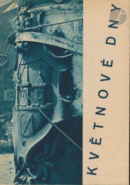 PROPAGANDE TCHÈQUE
Kvetnove Dny.
Prague, 1946.
In-4 (28,5 x 20 cm). Édition originale, brochée. Photographies imprimées en héliogravure. Couverture souple sous jaquette d’éditeur illustrée.
