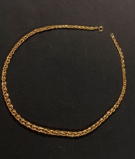 Collier en or maillons palmier.
Poids : 15,3 g

Frais acheteur = 8% HT