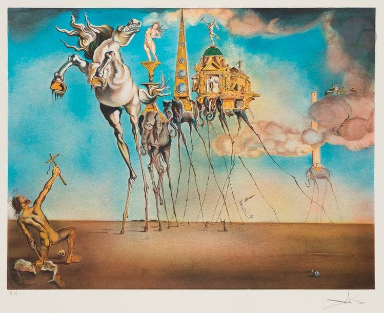 *Salvador DALÍ (1904-1989) (d’après)
Montres molles ; Licorne ; Les Éléphants
Lithographie en couleurs d’après des tableaux de l’artiste.
3 épreuves sur vélin, justifiées et revêtues d’une signature au crayon.
56 x 76 cm