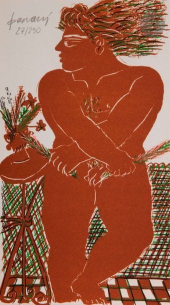 Alexandre FASSIANOS [grec] (né en 1935)
L’Envie du lézard, 1994
Un volume broché in-12, sous jaquette et emboîtage, cinq récits inédits de l’artiste, accompagné d’une lithographie en couleurs signée et numérotée au crayon. 14e ouvrage de la collection « L’art en écrit », Paris, éd. Jannink. Exemplaire numéroté, d’un tirage à 290.
