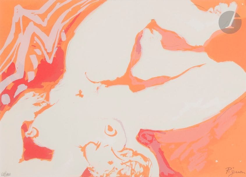 Édouard PIGNON (1905-1993)
Femme nue allongée
Sérigraphie en couleurs.
Épreuve sur vélin, numérotée et signée au crayon. Tirage à 100 épreuves.
Cadre.
À vue : 23,5 x 32,5 cm