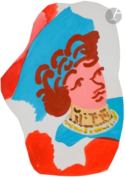 Charles LAPICQUE (1898-1988)
Femme au chapeau
Acrylique sur papier découpé.
Porte le timbre de l'atelier en bas à droite.
55 x 40 cm