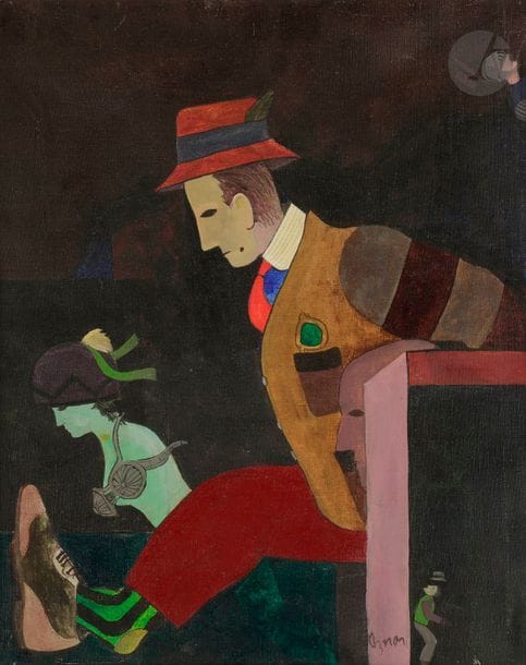 Juan Carlos AZNAR (1937-2003)
Homme au chapeau, 1966
Huile sur toile.
Signée en bas à droite.
Signée et datée au dos.
41 x 33 cm