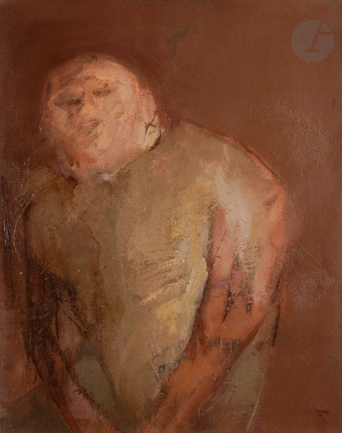 John NAPPER [anglais] (1916-2001)
Le Sportsman, 1962
Huile sur toile.
Signée et datée en bas à droite.
(Manque).
92 x 73 cm

Exposition : 
Maison de la culture du Havre (étiquette au dos).