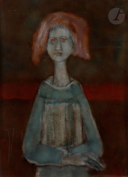 Paul RAMBIÉ (né en 1919)
Fillette au tablier, 1975
Huile sur isorel.
Signée en haut à droite.
Datée et titrée au dos.
73 x 54 cm