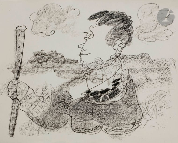 Charles LAPICQUE (1898-1988)
Le Pèlerin
Fusain.
Non signé.
40 x 48 cm