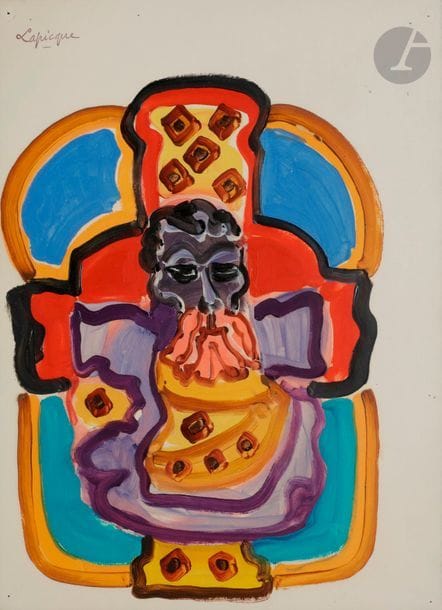 Charles LAPICQUE (1898-1988)
Le Seigneur Dieu,1958
Huile sur papier fort.
Porte le timbre de l'atelier en haut à gauche.
38 x 28 cm

Un certificat de Monsieur Marc Métayer, en date du 25 novembre 2002, sera remis à l'acquéreur.