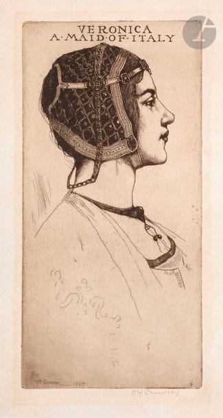 British engravers A
 lot by D. Y. Cameron, Seymour Haden, W. Sickert. Etching. Various formats. Beautiful or good proofs on different papers, some signed in pencil. Clear freckles on some of them. All margins. Set of 19 p.
