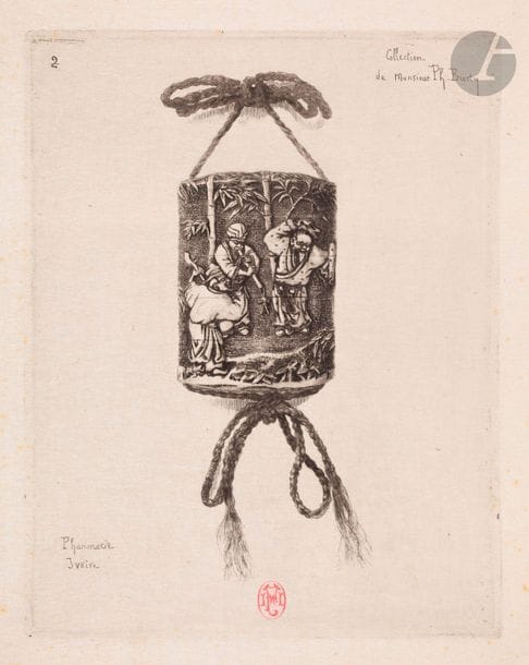 Félix Buhot (1847-1898) 
Ivory Pharmacy. (Pl. for Japanism). 1885. Etching. 148 x 188. Bourcard-Goodfriend 13. Very nice test on japanese laid. Minimal freckles. All margins. Ex-colleague E. D. Forgues (Lugt 743).
