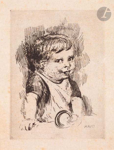 Maurice Denis
(1870-1943) (par et d’après) 
Jean Baptiste, enfant. 1925. Eau-forte. 180 x 245. Cailler 144. Belle épreuve sur japon nacré. Rousseurs éparses. Toutes marges. Rare. Tirage à quelques épreuves seulement.