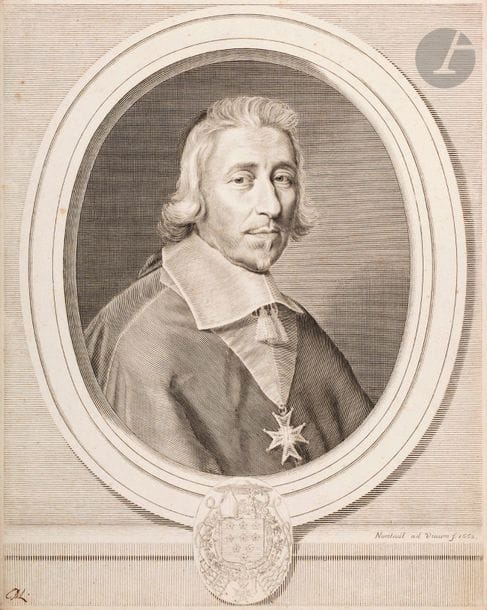 Robert Nanteuil (1623-1678) 
Le Chancelier Le Tellier ; François de La Mothe le Vayer ; Hardouin de Beaumont de Pérefixe. Burin. Formats divers. Robert-Dumesnil 136, 143 et 211 ; Petitjean et Wickert 115, 124 et 191. Belles épreuves, 2 rognées au coup de planche, la 1re montée par le bord gauche sur vergé, avec traces de plis, la dernière du 1er état (sur 4), avant les incriptions dans la bordure. Timbre de la collection H. Beraldi (Lugt 230) à la 2e. Infimes rousseurs. Ens. 3 p.
