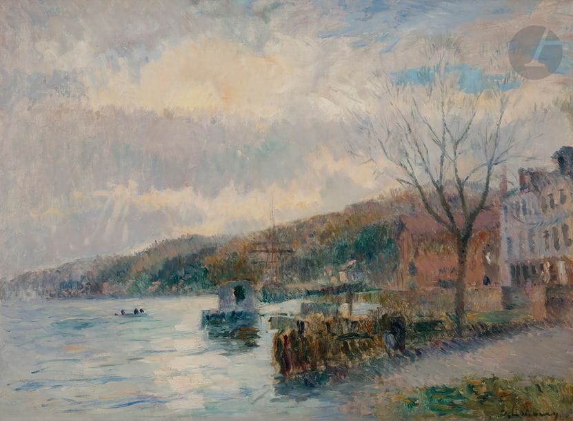 Albert LEBOURG (1849-1928)
Lumière en bord de Seine
Huile sur toile.
Signée en bas à droite.
55 x 73 cm

Provenance : 
Succession G., Normandie.