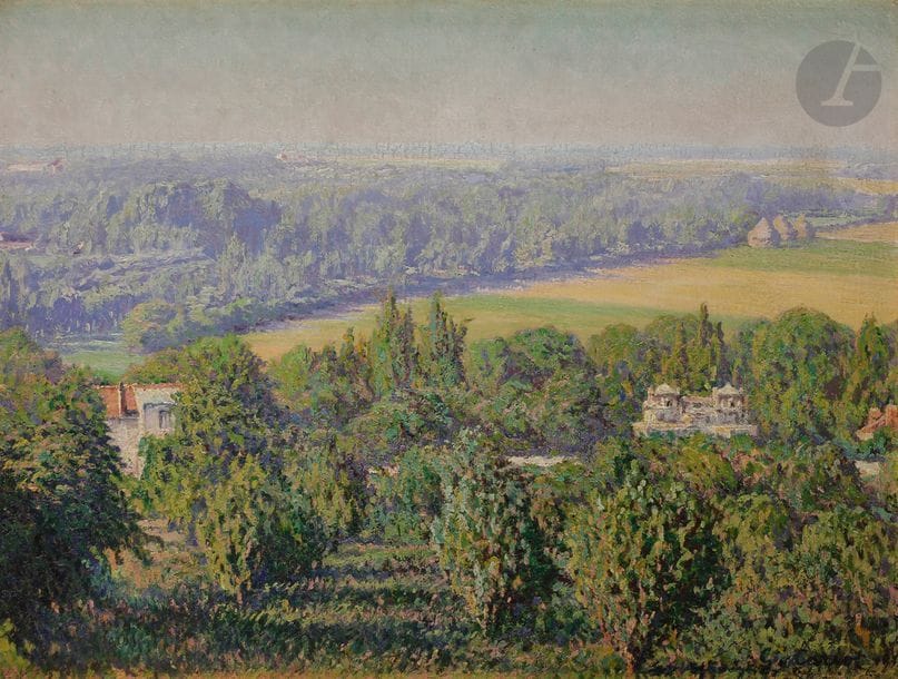 Gustave-Gaston CARIOT (1872-1950)
Paysage, vers 1905-10
Huile sur toile.
Signée et datée en bas à droite.
46 x 61 cm

Provenance : 
Collection de M. et Mme D., Paris.