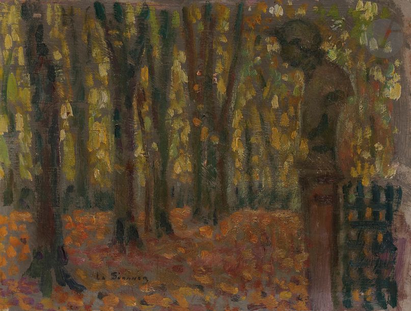 Henri LE SIDANER (1862-1939)
Le Buste, Automne, 1933
Huile sur panneau.
Signée en bas à gauche.
Signée et titrée au dos.
17 x 23 cm

Un certificat de Monsieur Yann Farinaux-Le Sidaner n°LS 540, en date du 26 octobre 2019, sera remis à l'acquéreur.
Cette œuvre figurera au supplément du Catalogue Raisonné, Le Sidaner - L'Œuvre peint et gravé, en préparation par Monsieur Yann Farinaux-Le Sidaner.

Ce tableau peint à Versailles, en novembre 1933 a servi d'étude à une huile sur toile du même titre et du même motif conservée au musée Lambinet à Versailles.