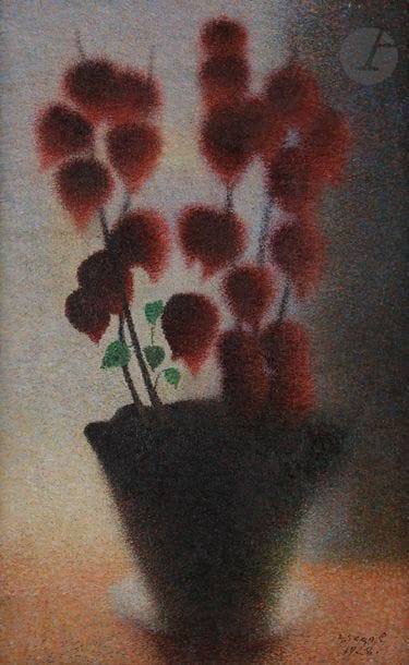 *Arthur SEGAL (1875-1944)
Vase de fleurs, 1928
Huile sur carton.
Signée et datée en bas à droite.
62 x 40 cm

Provenance : 
Galleria Henze, Campione. Acquis auprès de cette dernière par l'actuel propriétaire le 3 juin 1989.

Exposition : 
Arthur Segal, Musée du Petit-Palais, Genève, 1990-91.