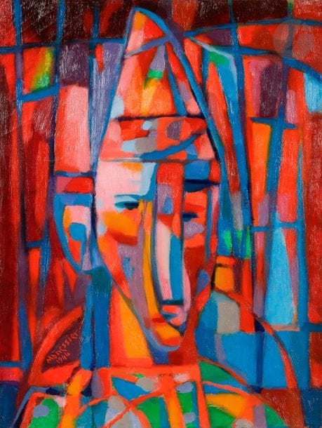 Alfred MANESSIER (1911-1993)
Clown, 1944
Huile sur toile.
Signée et datée en bas à gauche.
Titrée au dos sur le châssis.
47 x 34 cm

Provenance :
- Sortie de l’atelier le 19 avril 1944, Archives (registre d’atelier) n° H 32.
- Galerie René Drouin, Paris. Acquis directement à l’atelier.
- William Pall Fine Arts, New York.
- Vente Christie’s, New York, 6 octobre 1988, Lot n° 144.
- Collection privée, Paris.
- Vente Pierre Cornette de Saint-Cyr, Paris, Drouot Montaigne, 3 juin 1992, Lot n° 88.
- Vente Loiseau - Schmitz - Digard, Saint-Germain-en-Laye, 29 novembre 1992, Lot n° 170.
- Vente Laurence Calmels, Paris, Drouot Richelieu, 28 novembre 1994, Lot n° 48.
- Collection de Monsieur et Madame X., région lyonnaise.

Un certificat d’authenticité a été établi par Alfred Manessier en date du 6 avril 1992, perdu à ce jour, il ne sera pas remis à l’acquéreur.
Nous remercions Madame Christine Manessier d’avoir confirmé l’authenticité de cette œuvre et pour les informations qu’elle nous a transmises.