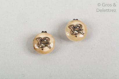HERMES Sellier Paris
Pair of ear clips in...