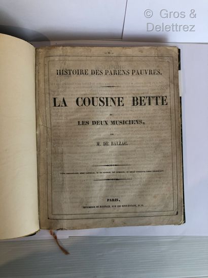 Honoré de BALZAC.

Histoire des Parens pauvres....