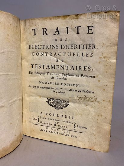 VULSON.

Traité des Elections d’Héritiers,...