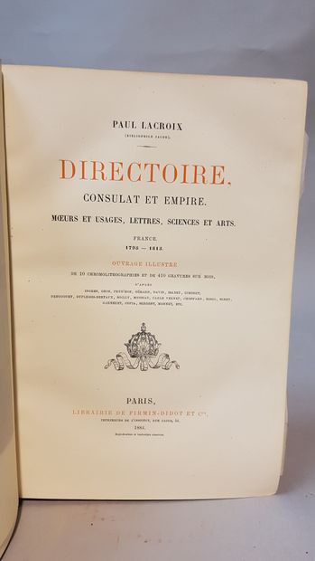 Paul LACROIX. Lot de 3 volumes in-4 en reliure...