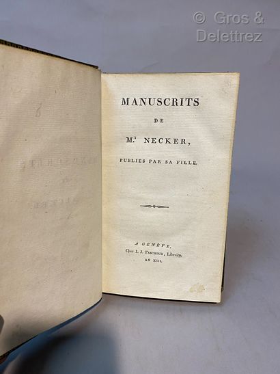 NECKER.

Manuscrits de M. Necker publiés...