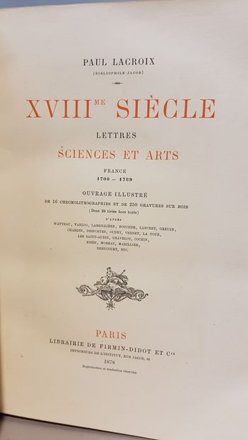 Paul LACROIX. Lot de 3 volumes in-4 en reliure...