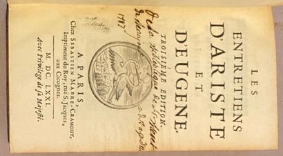 [BOUHOURS] Les Entretiens d’Ariste et d’Eugène....