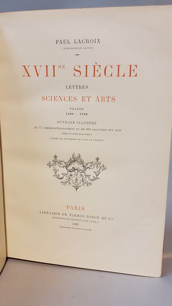 Paul LACROIX. Lot de 3 volumes in-4 en reliure...