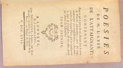 L'ATTAIGNANT Abbé de. 

Poésies; contenant...