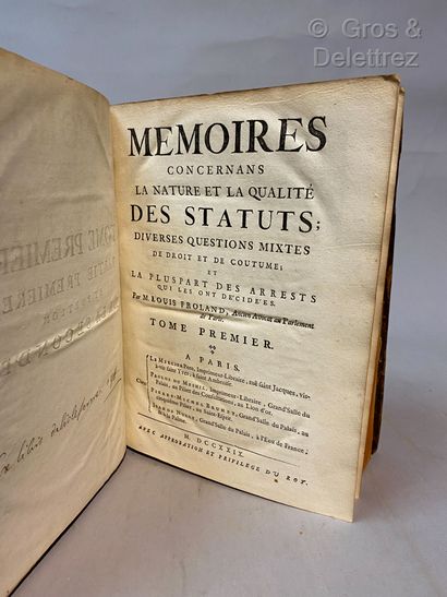 Louis FROLAND.

Mémoires concernans la nature...