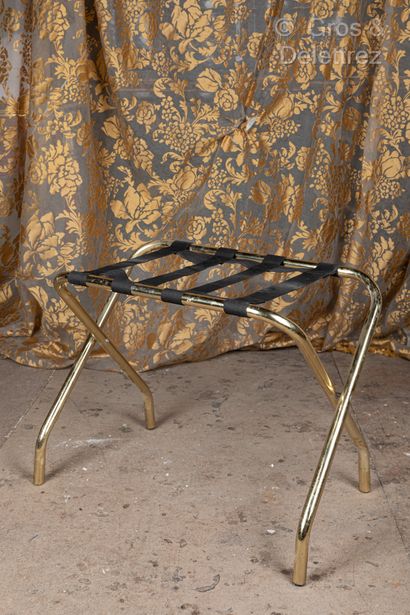 Set of 9 gold-plated metal luggage racks...