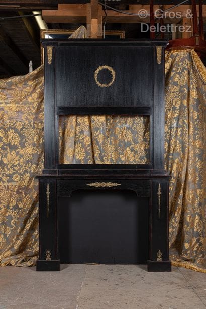 TV cabinet with mantelpiece and overmantel...
