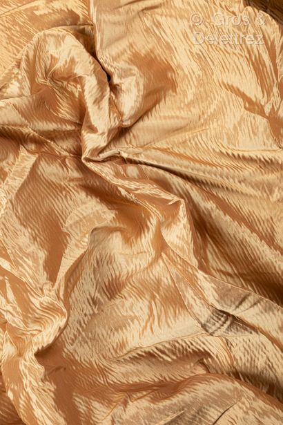 Pair of curtains in gilded moiré fabric with...